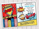Superhero themed Baby Shower Invitations Superhero Baby Shower Invitation Printable Invite Card
