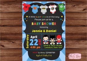 Superhero themed Baby Shower Invitations Superhero Baby Shower Invitation Super Baby Shower
