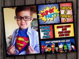 Superman Birthday Invitation Template Superhero Invitation Fast Customize Custom Picture