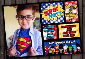 Superman Birthday Invitation Template Superhero Invitation Fast Customize Custom Picture