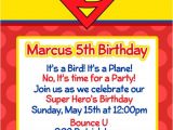 Superman Wedding Invitations Superman Personalized Printable Invitation Super Hero Boy