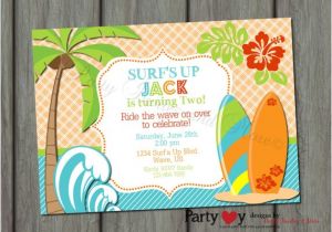 Surf Birthday Party Invitations Items Similar to Surfer Surf 39 S Up Birthday Invitation