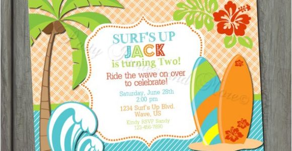 Surf Birthday Party Invitations Items Similar to Surfer Surf 39 S Up Birthday Invitation