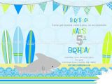 Surf Birthday Party Invitations Shark Surf Boards Birthday Invitation Dimple Prints Shop