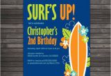 Surf Birthday Party Invitations Surf Birthday Invitation Printable Surf Birthday Party