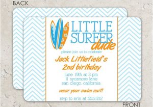 Surf Birthday Party Invitations Surf Board Birthday Invitation Chevron Quot Little Surfer Dude