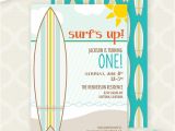 Surf S Up Birthday Party Invitations Items Similar to Printable Invitation Surf S Up First