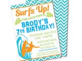 Surf S Up Birthday Party Invitations Surf Birthday Party Invitation Surf S Up Pool Party
