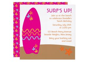 Surf S Up Birthday Party Invitations Surf S Up Beach Party Invitations