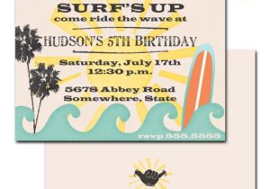 Surf S Up Birthday Party Invitations Surf S Up Birthday Invitation Beach Party by