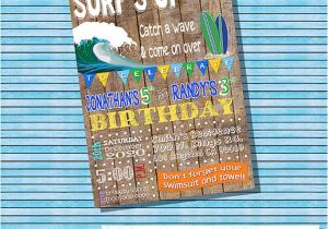 Surf S Up Birthday Party Invitations Surf S Up Birthday Party Invitation Pool Party Invite