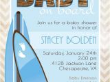 Surfer Baby Shower Invitations Baby On Board Surf themed Baby Shower Invitation