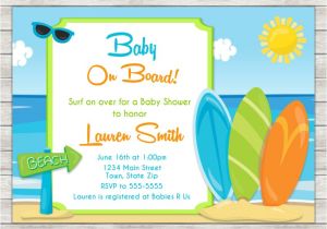 Surfer Baby Shower Invitations Surf Baby Shower Invitation Surfing Surfer Boy Invite