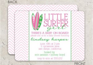 Surfer Girl Baby Shower Invitations Surfboard Baby Shower Invitation Surfer Birthday