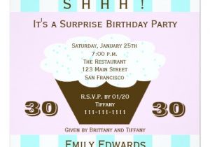 Surprise 30th Birthday Invitations Cupcake 30th Surprise Birthday Party Invitation