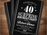 Surprise 40th Birthday Party Invitations Templates Free 25 40th Birthday Invitation Templates Free Sample