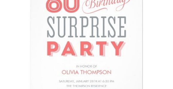 Surprise 60th Birthday Invitation Sayings 60th Surprise Birthday Invitations