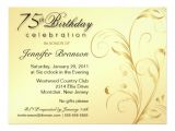 Surprise 75th Birthday Invitations Wording 75th Birthday Surprise Party Gold Floral Large 6 5×8