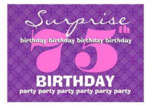 Surprise 75th Birthday Party Invitations 75th Surprise Purple Birthday Party S454 5×7 Paper