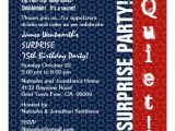 Surprise 75th Birthday Party Invitations Surprise 75th Birthday Modern Red White Blue Star