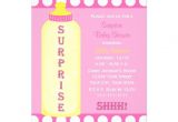 Surprise Baby Shower Invites Surprise Baby Shower Invitation Pink Baby Bottle 5" X 7