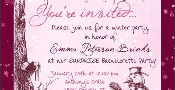 Surprise Bachelorette Party Invitations Winter Pink Bachelorette Party Invitation Beautiful