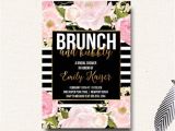 Surprise Birthday Brunch Invitations Brunch and Bubbly Bridal Shower Invitation Black by