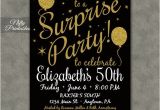 Surprise Birthday Invitation Template Surprise Party Invitations Printable Black Gold Surprise