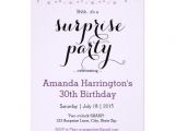 Surprise Birthday Invitations Uk Purple Glitter Surprise Birthday Party Invitations Zazzle