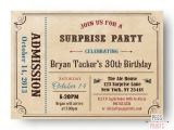 Surprise Birthday Party Invitations for Adults Adult Surprise Birthday Invite Admit One Ticket Birthday