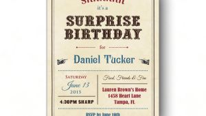 Surprise Birthday Party Invitations for Adults Adult Surprise Birthday Invites Vintage Surprise Party