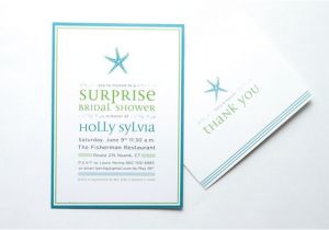 Surprise Bridal Shower Invitation Wording Custom Starfish Surprise Bridal Shower Invitations