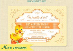 Surprise Gender Baby Shower Invitations Duck Baby Shower Invitation Duckling Printable Invite