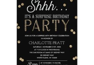 Surprise Party Invitation Template Shh Surprise Birthday Party Faux Glitter Confetti