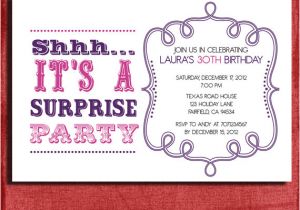 Surprise Party Invitation Template Surprise Birthday Party Invitations Templates Free