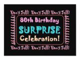 Surprise Party Invitation Template Uk 80th Surprise Birthday Party Invitation Template Zazzle