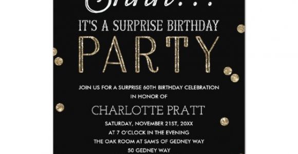 Surprise Party Invitation Template Uk Shh Surprise Birthday Party Faux Glitter Confetti
