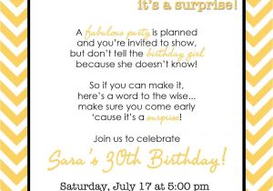 Surprise Party Invitation Templates Wording for Surprise Birthday Party Invitations Free