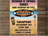 Survivor Party Invitations Survivor theme First Birthday Party Survivor Invite First