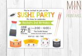 Sushi Party Invitation Sushi Invitation Sushi Invitation Printable Sushi Invitation