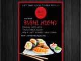 Sushi Party Invitation Sushi Night Invite Custom Printable asian themed Invitation
