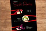 Sushi Party Invitation Sushi Party Custom Invitation