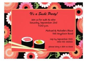 Sushi Party Invitation Sushi Party Invitation 5 Quot X 7 Quot Invitation Card Zazzle