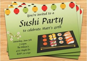 Sushi Party Invitation Sushi Party Invitation