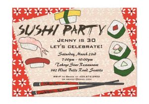 Sushi Party Invitation Sushi Party Invitation Zazzle