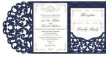 Svg Wedding Invitation Template Set Of Tri Fold Pocket Envelope 5×7 Wedding Invitation Svg Dxf