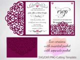 Svg Wedding Invitation Template Tri Fold Wedding Invitation Pocket Envelope Svg Dxf Template