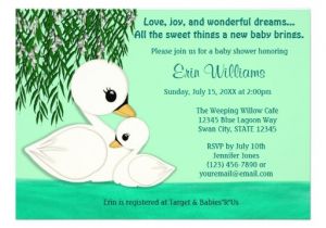 Swan Baby Shower Invitations Personalized Swan Baby Shower Invitations