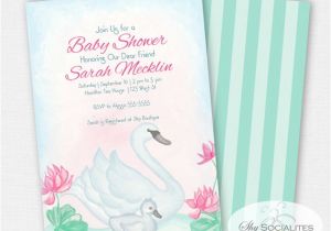Swan Baby Shower Invitations Swan Baby Shower Invitation Baby Mommy Swan Cygnet Swan