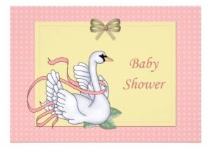 Swan Baby Shower Invitations Swan Baby Shower Personalized Invitation